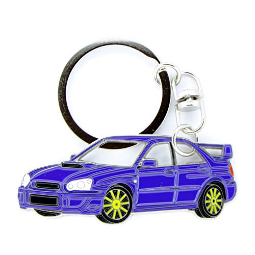 Impreza WRX Key Chain for car Accessories. Chrome Metal tag, Enamel. Replica. (Blue)