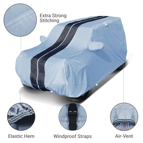 Image of Coverland Custom Fit SUV Car Cover for 2003-2026 Volvo XC90, Waterproof All Weather, Car Covers for Automobiles, Rain, Snow, UV, Sun Protection, Full Exterior Covers, Stripe(Gray /Black)