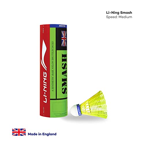 Li-Ning Smash Nylon Badminton Shuttlecocks (Yellow, Slow Speed) | Extreme Durability | Synthetic Cork 5 41R6lnnD+dL