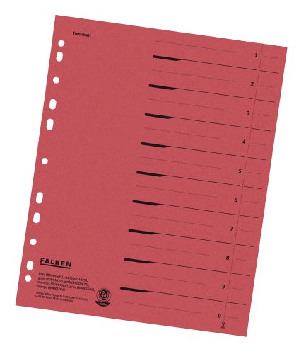 Preisvergleich Produktbild 100 FALKEN Trennblätter / rot / 230 g / m² / DIN A4