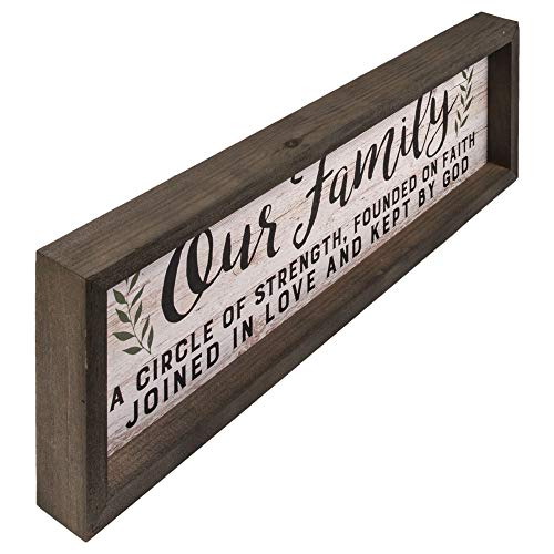 P. Graham Dunn Our Family Strength Faith Love 24.6 X 7.8 Inch Solid Pine Wood Farmhouse Frame Wall Plaque #TOP2