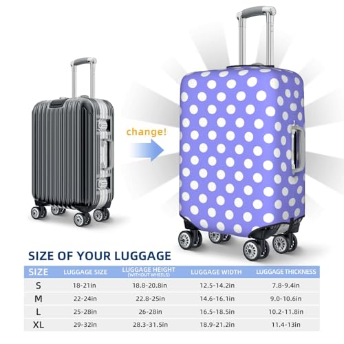 Luggage Cover Protector - Light purple polka dot print (B) Suitcase Covers for Luggage Fit 18-21 Inch Suitcase2