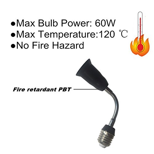 DZYDZR 2 PCS 19cm Langer Flexibler Gans Neck E27 auf E27 Extender Basis Adapte Für LED-Lampen (7,5in)