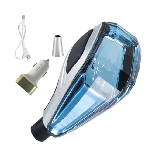 Riloer Pommeau de levier de vitesse 5 vitesses, boutons de levier de vitesse en cristal, pommeau de levier de vitesse ultra-éclairé par LED tactile pour...