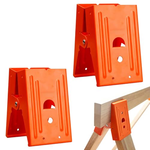 Soportes Para Caballetes Carpinteros | 2 Piezas Conectores Metálicos De Abrazadera 181 Kg | Abrazaderas Para Caballete De Madera | Para Carpintería, Construcción, Proyectos Bricolaje, Mesa Hobby, Gara