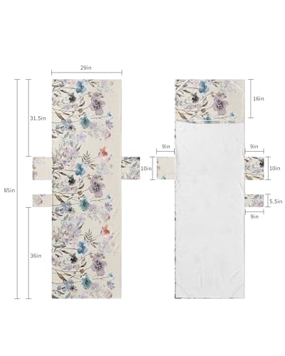 Spring Floral Beach Lounge Chair Towel Cover, Soft Chaise Lounge Towel with Side Pockets Patio Pool Chairs Cover for Beach/Pool Sunbathing 29x85 Summer Botanical Flowers Watercolor Rustic