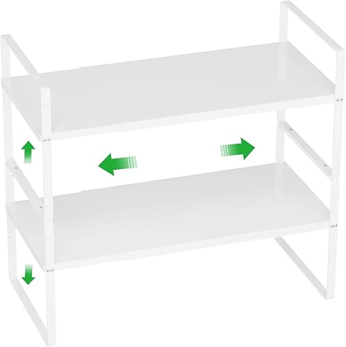 WEJIPP Estante organizador de gabinete, estante expandible para especias, estantes apilables, estante de almacenamiento ajustable para cocina,