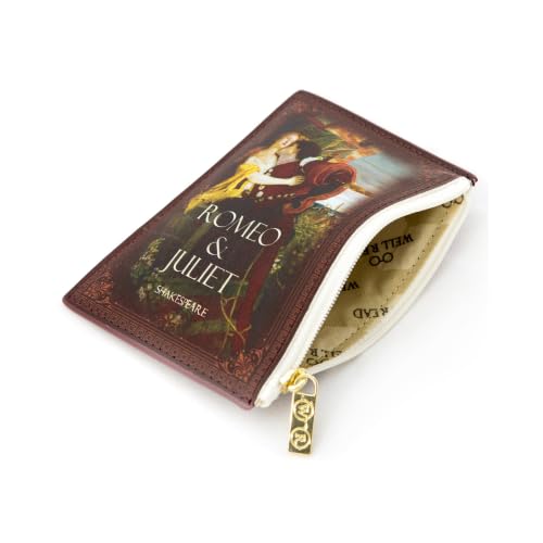 Romeo and Juliet Brown Book Themed Coin Purse for Book Lovers - Ideal Literary Gifts for Book Club, Readers, Authors & Bookworms - Coin Pouch Wallet for Women by Well Read