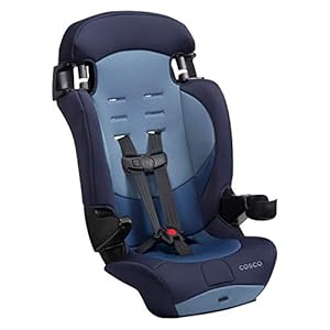 Cosco Kids Finale DX 2-in-1 Booster Car Seat, Forward Facing Toddler Car Seat (30-65 lbs) and Belt Positioning High Back Booster Seat (40-100 lbs), Sport Blue