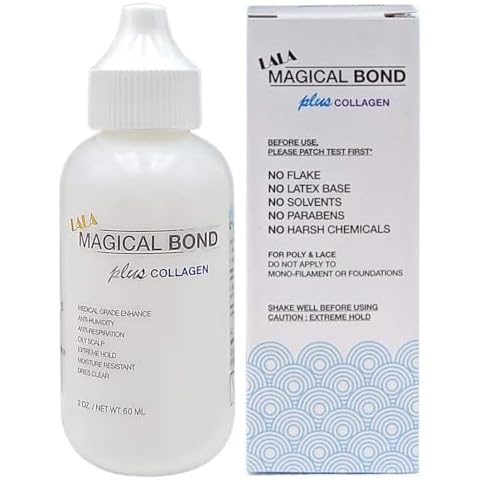 Magical Bond Plus Collagen 2 oz. Extra Firm Hold. Adhesive for Lace Wigs and Hair Pieces. Lace Glue/Wig Glue/Hair Glue (Collagen) Cover