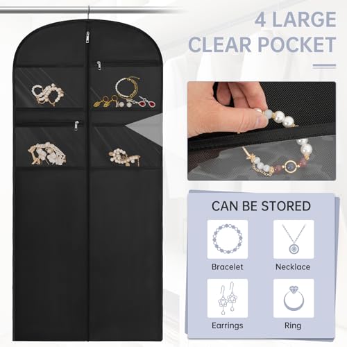 65" Garment Bag for Travel for Hanging Clothes Storage Hanging Suit Cover with Zipper and Accessory Storage for Coats, Dresses, Suits4