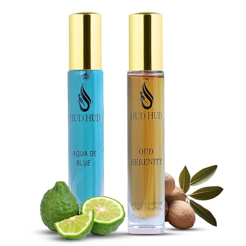 Image of HUDHUD Perfume Aqua De Blue Pack Of 2 Perfume For Men & Women | Pocket-Sized Luxury