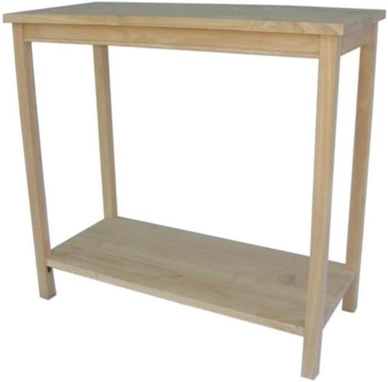 IC International Concepts, Portman Accent Table , Solid Real Wood, Sturdy Parawood, DIY, Paint/Stain Ready, Unfinished