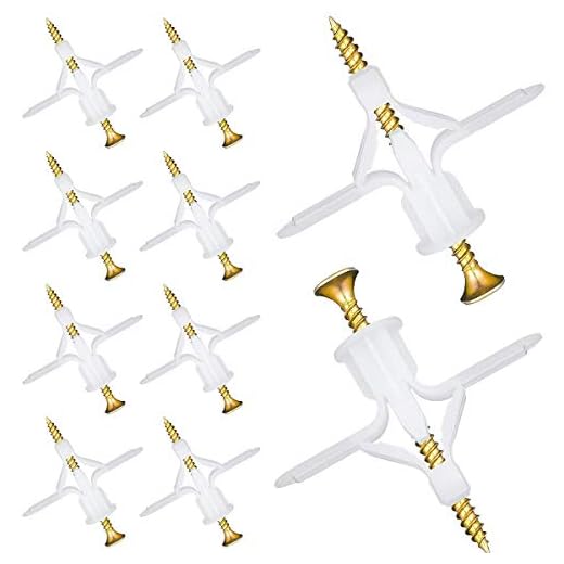 Drywall Anchor Kit Hollow Wall Anchors Plasterboard Plugs & Screws Butterfly Expansion Tube Pipe for Curtain Gypsum Board Wall Installation Fastener Hardware (Anchor 50pcs+Screws 50pcs)