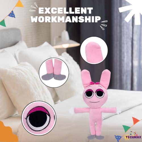 Image of Customized Text Pink Standing Bow Sprunki Plush Toys
