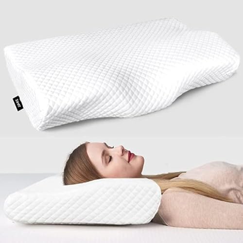 Image of Rylan Cervical Memory Foam Pillow for Neck Support | 2-Year Manufacturing Warranty | Orthopedic Contour Pillow for Cervical Spine Alignment & Shoulder Support | Made in India