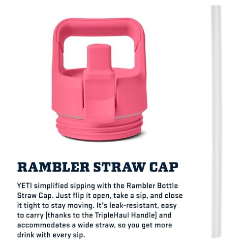 Image of YETI Rambler 26 oz Bottle, Vacuum Insulated, Stainless Steel with Color Matching Straw Cap