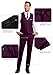 Mrbuerly Mens Prom Suits Slim Fit, Plum Purple 2 Buttons Single Breasted Party Blazer Vest Pants with Tie-XL/4438