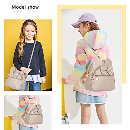 Girls Bowknot Polka Dot Cute Mini Backpack Small Daypacks Convertible Shoulder Bag Purse For Women (Khaki) #TOP6