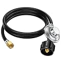 Propane Regulator with Hose, 6FT Propane Hose with Regulator, Low Pressure Propane Grill Regulator and Hose, 0-1Psi Propane Gas Regulator, Gas Grill Regulator, Propane Hose for Propane Grills
