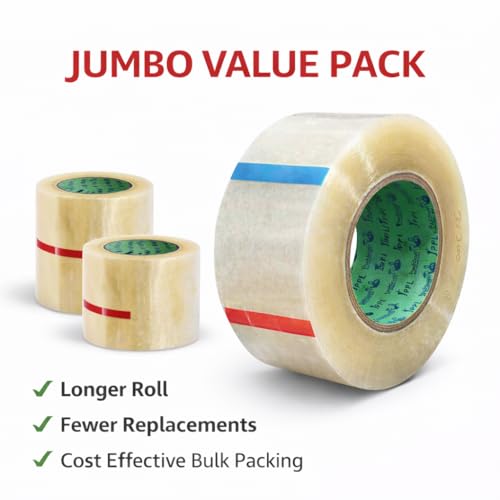 Image of Clear BOPP Packing Tape 3 Inch x 300 Meter Pack of 2 Rolls | Heavy Duty Clear Carton Sealing Tape for Industrial Ecommerce Shipping and Warehouse Use