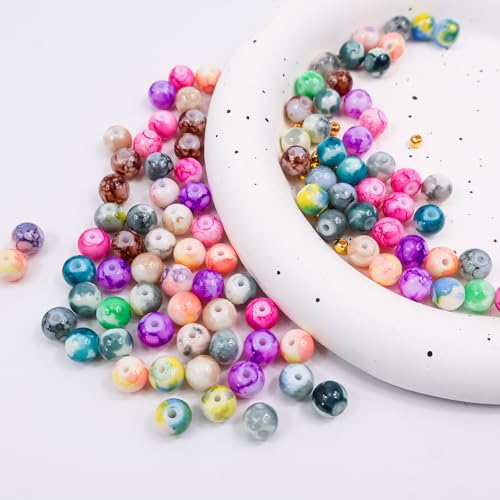 Perles en verre pour bracelets de 8 mm à enfiler lot multicolore - 3
