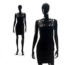 ALTURA: 1.77CM MANIQUI FEMENINO SIN ROSTRO NEGRO BRILLO (NEGRO)
