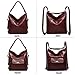 myfriday Vintage Leather Fashion Backpack Purse for Women Large Capacity Convertible Backpack Travel Daily Daypack (Burgundy)