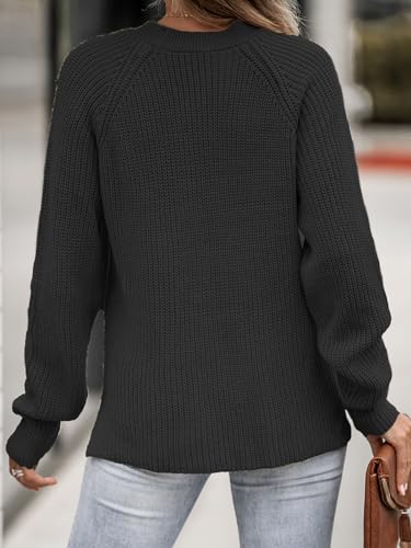 Image of CUPSHE Women V Neck Sweater Tops Long Sleeve Button Front Pullover Sweaters Casual Shirts