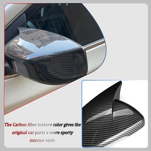 Image of Side Mirror Cover,for Nissan sentra 2013-2019, Carbon Fiber Side Rear Mirror Covers Body Kit Accessories for Cars(Without Turn Signal Cutout)