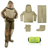 4-Piece Net Suit L/XL for Men & Women, Full Body Protective Jacket with Zippered Hood, Pants, Gloves & Foot...