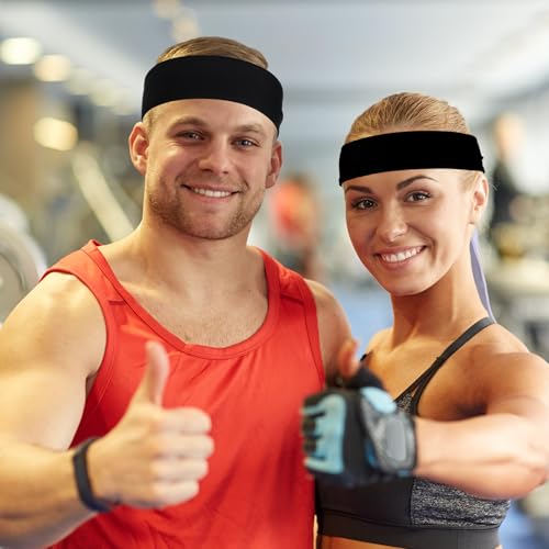 3Stück Sport Stirnband für Frauen und Männer Tennis Headband Yoga Sportlich Laufen Bandana Verstellbares Schweißband Schweißband Feuchtigkeit Wicking Haarband für Training Tennis Karate Leichtathletik