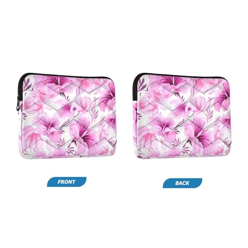 Funda para laptop 13-14 pulgadas floral rosa hibiscus miniatura 2