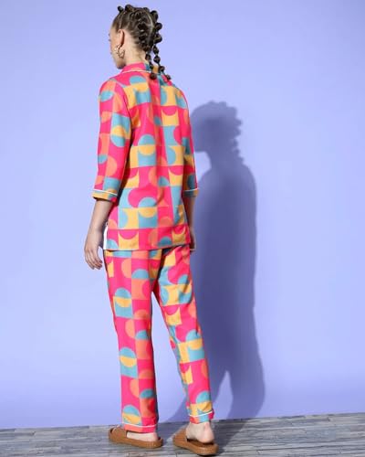 Image of EYEBOGLER Pyjama Set for Women || Night Suit Set || Night Dress for Women (Star-Moon,Coffey-Cup)