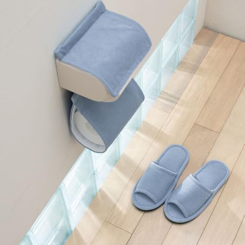 ベルーナ(BELLUNA) トイレマット ロング 洗える おしゃれ トイレカバー フタカバー スリッパ＆ペーパーホルダー 耳長 ワイド マイクロ素材 滑り止め 抗菌防臭 ふわふわ へたりにくい 単品 (283970-214)