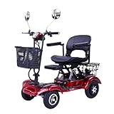 Scooters Eléctricos de 4 Ruedas,Silla de Ruedas Eléctrica Móvil para Adultos Mayores Scooters Eléctricos Plegables de...