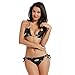 Produktbild AIMILUX Bikini zum Schnüren,Dunkle Hand Zeichnung Flora Mix Umriss,Frauen Badeanzug Low Rise Skinny(L)
