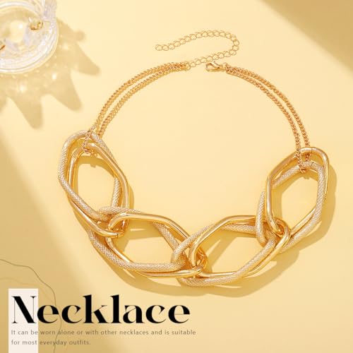 Handcess Chunky Choker Halskette Gold Punk Halsketten Cuba Link Dicke Halskette Kette für Frauen