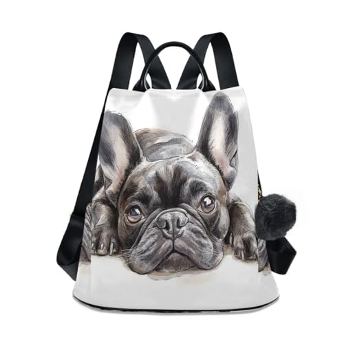 Image of ALAZA French Bulldog Lie Prone Comfortably Trips Hiking Camping Rucksack Pack for Women