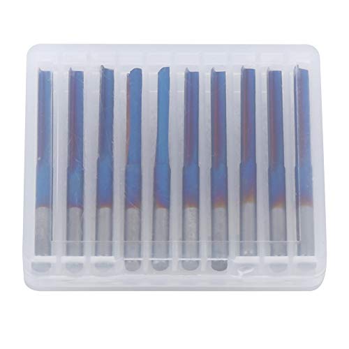 ZDZCYS22DL 10個 3.175mmハンドルフライス工具 セメントカーバイド 2枚刃ストレートフライスカッター 木材 MDF アクリル PVC EVAフォーム 合板加工用
