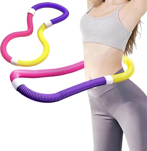 【2025新登場】0.9kg フラフープ ダイエット ウェイト付き ベリー フィットネス PVCソフトスプリングフープ 折りたたみ式 ポータブル フラサークル 脂肪燃焼 筋トレ シェイプアップ (ウエスト・背中・脚・胸 エクササイズ) 室内/公園用 男女兼