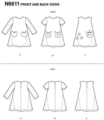 Newlook New Look Pattern N6611 Children's Novelty Dress, Paper, White, Various