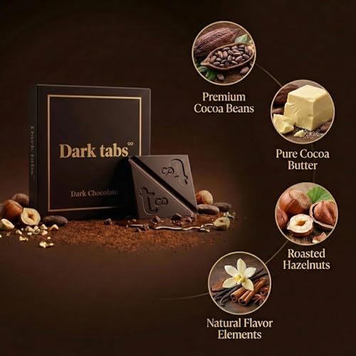 Image of Dark Tabs Chocolate for Couples | Premium Tabs Chocolate for Men & Women | Best Gift Set for Husband, Wife, Boyfriend & Girlfriend | Perfect for Valentine's Day, Wedding, Birthday & Anniversary