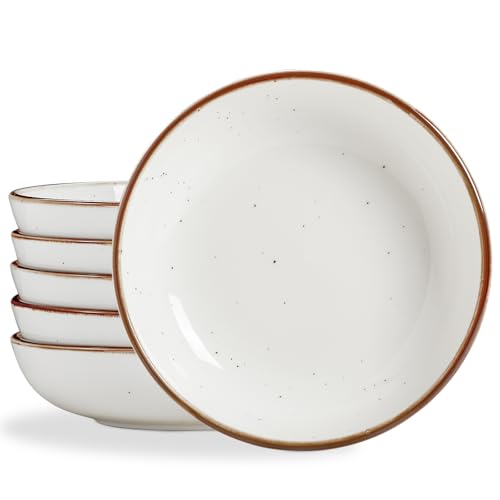 ONEMORE Piatti Fondi Profondi, 887 ml Ciotola da Portata in Porcellana, Set di 6 Piatti per Pasta, Piatti Grandi per Insalate, Zuppe, Frutta, Ciotole per Servire