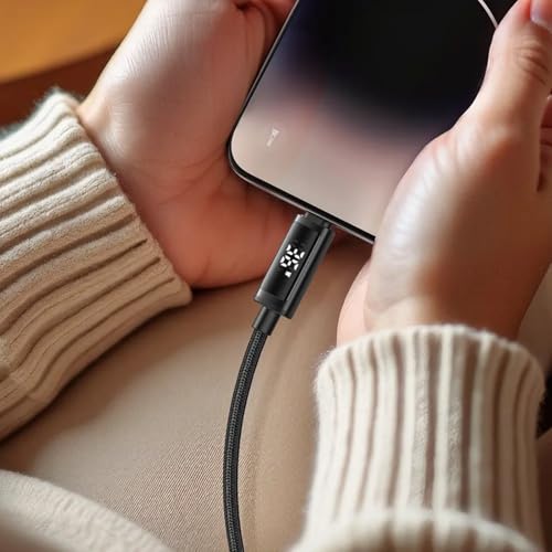 Image of mcdodo 1.2M USB C to USB C Cable 90 Degree Right Angle Type-C Charging Cable with LED Indicator Light Compatible with iPhone 17 16 15 Series, Galaxy S25 S24 S23 Series, iPad, MacBook, Etc.