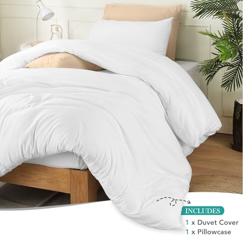 Image of Utopia Bedding Duvet Cover Set with Pillowcases- 2 Pieces Bedding Duvet Cover with Zipper Closure - 1 Duvet Cover with 1 Pillow Sham - Soft Brushed Microfiber (Twin /Twin XL, White)