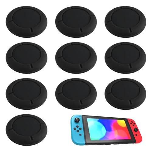 5 Paar Silikon Joystick Kappen für Nintendo Switch/Lite/OLED Thumb Grip Analog Stick Cover Daumengriffe Schutzzubehör Controller Ersatz Caps Schutz Komfort Gaming Schwarze