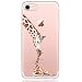 Produktbild Oveo kompatibel mit iPhone 7/8 Hülle, Dolce Vita Serie Transparente Silikon Handyhülle Accessoires für Damen/Mädchen, Durchsichtig mit Giraffe Unconditional Love Motiv