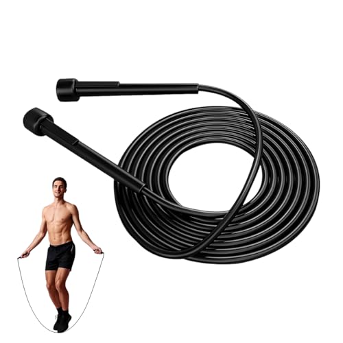 LEPZUR Comba Crossfit 1 Unidad, Cuerda De Saltar 2.8 Metros Regulable, Color Negro, Para Hombre Y Mujer, Ejercicio En Casa, Fitness, Boxeo Y Entrenamiento