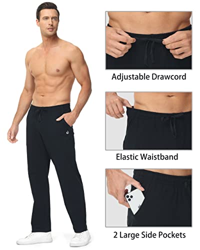 Hartpor Men's Joggers Sweatpants Athletic Yoga Pants Casual Loose Fit Running Sweat Pants With Pockets Straight Leg Black Xl #TOP2